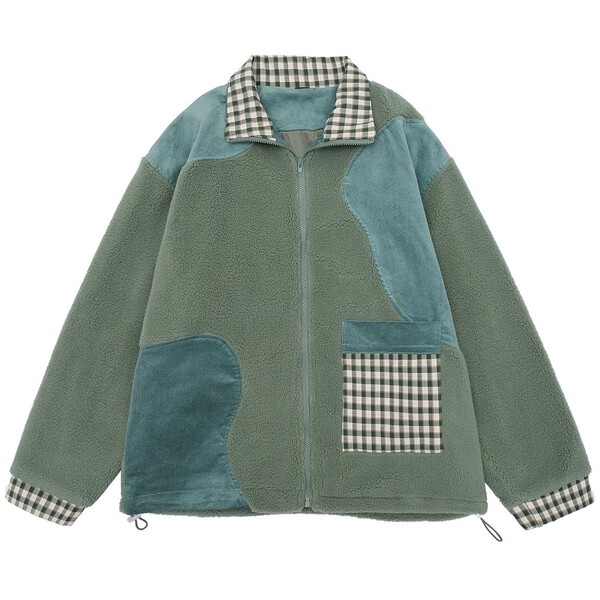 Aelfric Eden Stitching Plaid Sherpa Winter Coat