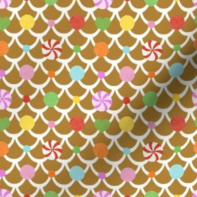 Smaller Scale - Gingerbread House Roof Fabric | Spoonflower