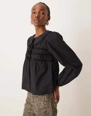 Neon Rose - Blouse courte avec nœuds - Noir | ASOS