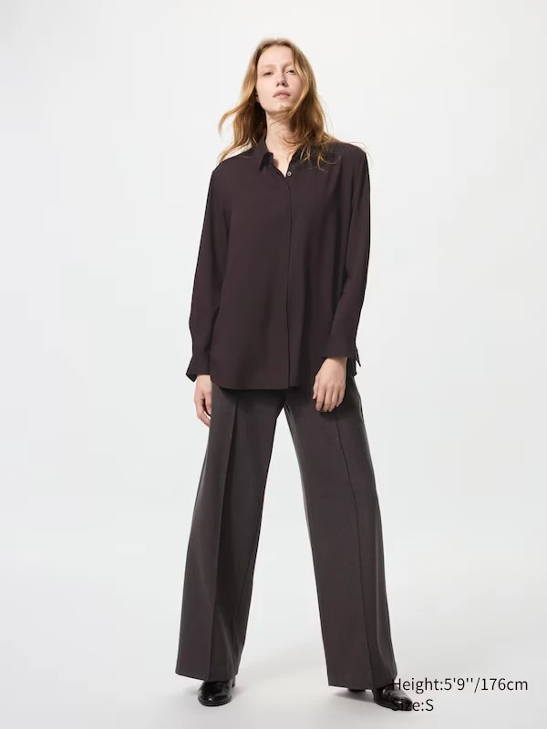 Pantalon large en jersey brossé (Long)