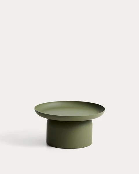 Table basse Arcola en aluminium vert Ø 70 cm