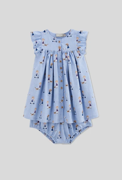 Robe avec bloomer imprimés en coton BIO GOTS