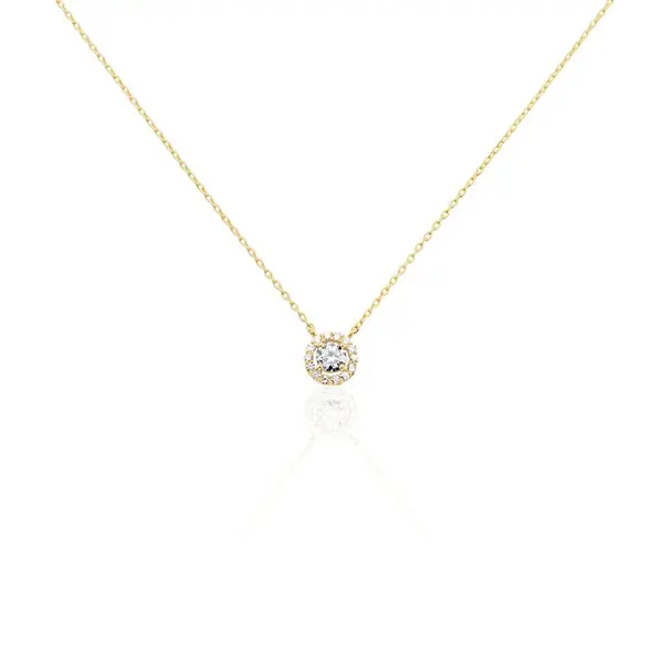 Collier Plaqué Or Radbod Oxydes De Zirconium
