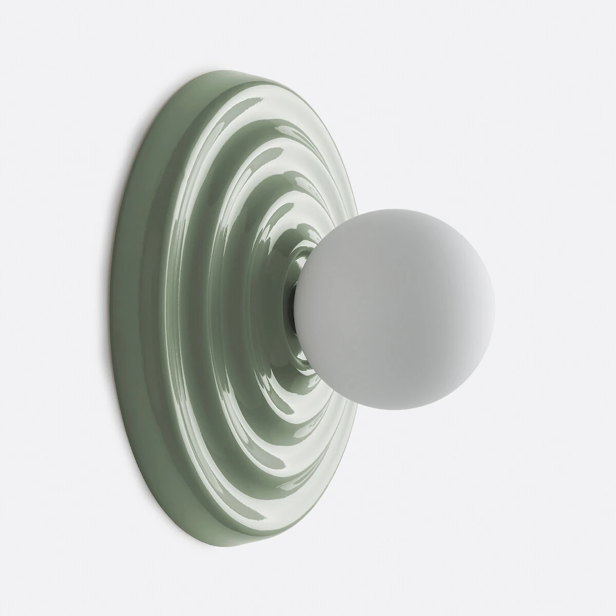 Applique ou plafonnier, en céramique et verre opalin, diamètre 24,5 cm, HOLI