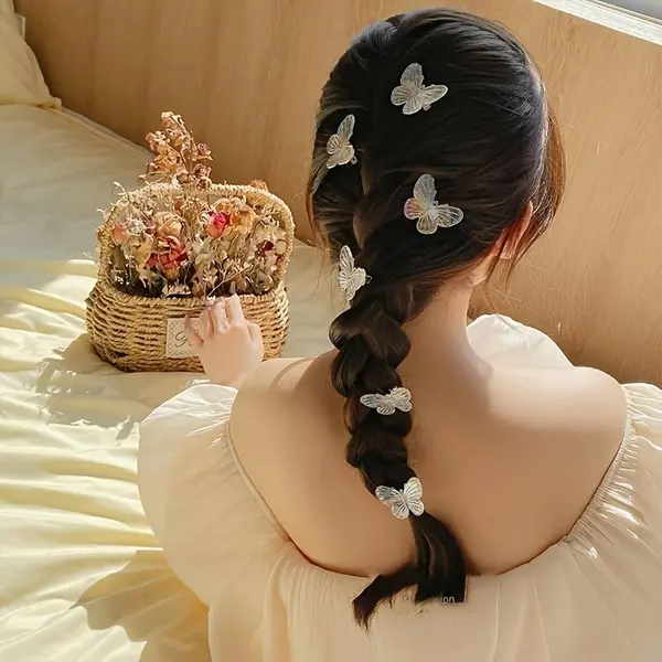 Barrettes papillons multicolores pour accessoires cheveux 