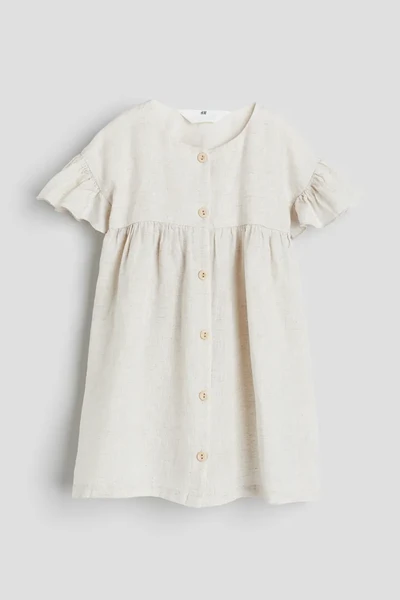 Robe en lin avec manches volantées