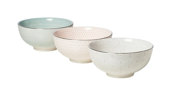 Bol ø 15 cm CELESTE Gris / Rose / Bleu
