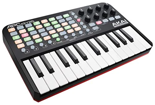 AKAI Professional APC Key 25 - Contrôleur MIDI Alimenté par USB, 40 Pads pour Ableton Live, Clavier 25 Touches, 8 Potentiomètres Q-Link Totalement Assignables, Plus VIP 3.0 et Pack de Logiciels, Noir