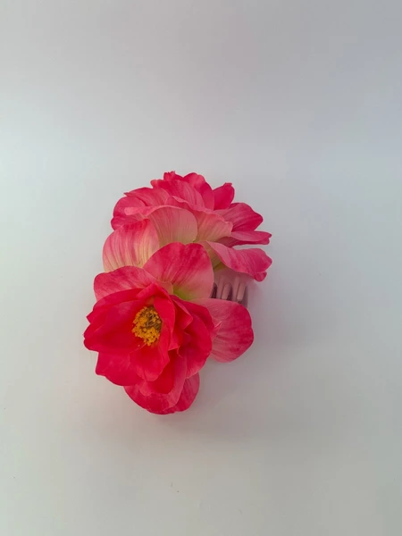coral peony claw clip
