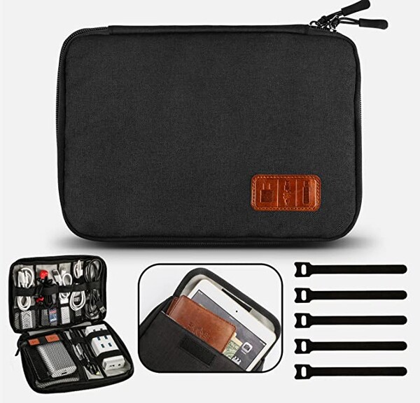 GiBot Câbles Organisateur de Sac Electroniques Portable Pochette Rangement Multifonctionnel Sac Organisateur de pour Câbles,Clé USB,Disque Dûr,Cartes Mémoires,Chargeur, Imperméable Noir: Amazon.fr: Informatique