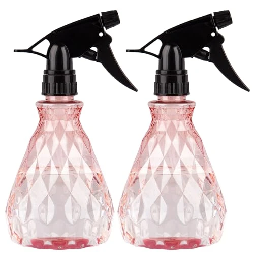 Vwoqiy 2 Pièces 500ML Vaporisateur Bouteilles Vide Rechargeable, Bouteilles Eau Plastique Vides, Flacon Pulvérisateur, Spray Bouteille pour Plantes Jardin, Nettoyage (Rose)