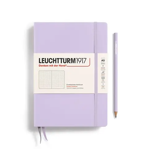 Carnet de notes Medium (A5), Couverture rigide, 251 pages num., Lilac, pointillé