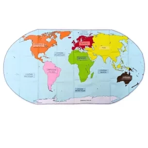 Planisphère Montessori en tissu