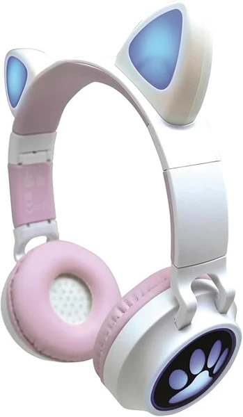 Lexibook, Barbie, Casque Audio 2-en-1 Bluetooth et Filaire avec Oreilles de Chat, Rechargeable avec Effets Lumineux, Son stéréo, Pliable, réglable, lumières LED, HPBTKTBB