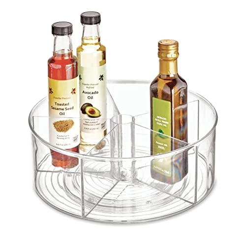 InterDesign | iDesign Recycled Plastic Lazy Susan Turntable Organizer Pantry, Bathroom, General Storage and More, The Linus Collection, 11.5", Clear