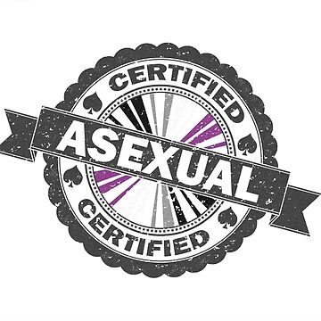 Sceau d'approbation certifié de la fierté asexuée avec fond de drapeau de la fierté | Sticker