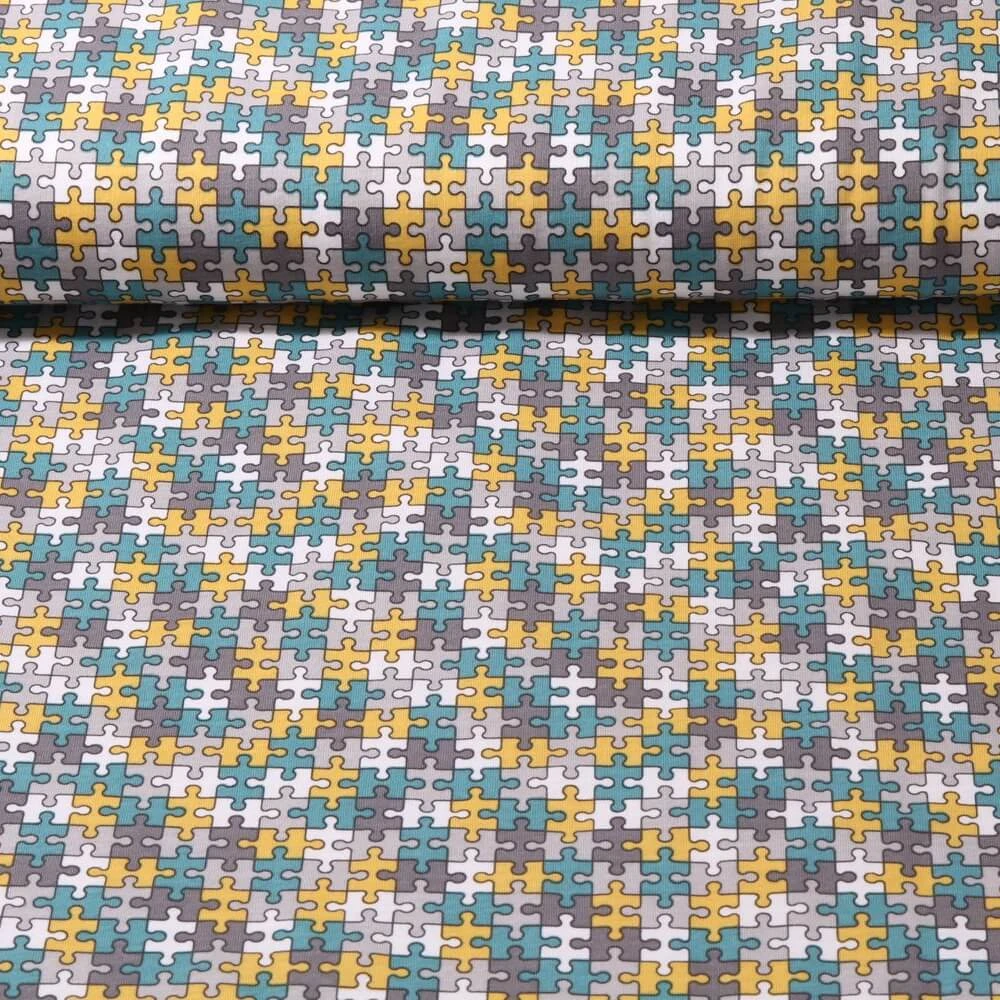 Jersey - Puzzle - bleu pétrole