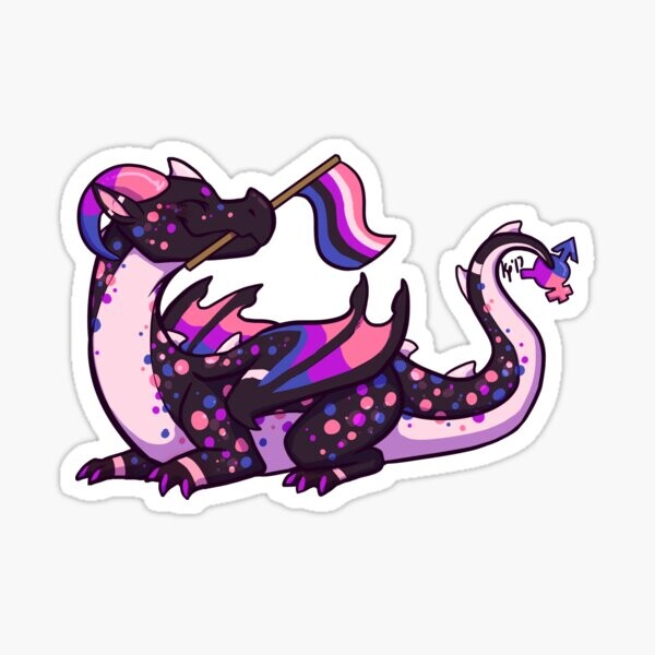 Dragon de fierté Genderfluid Dragon (1ère édition) | Sticker