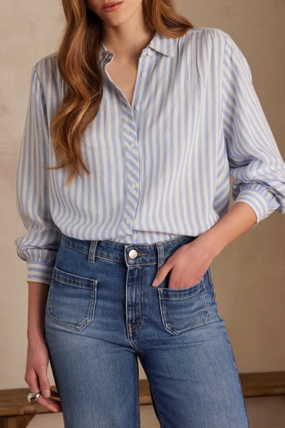 Chemisier POPPY en coton et lin rayé