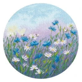 Kit broderie point de croix - Champ de bleuet - Oven