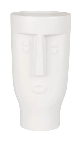 Vase visage en dolomite blanche H23 | Maisons du Monde