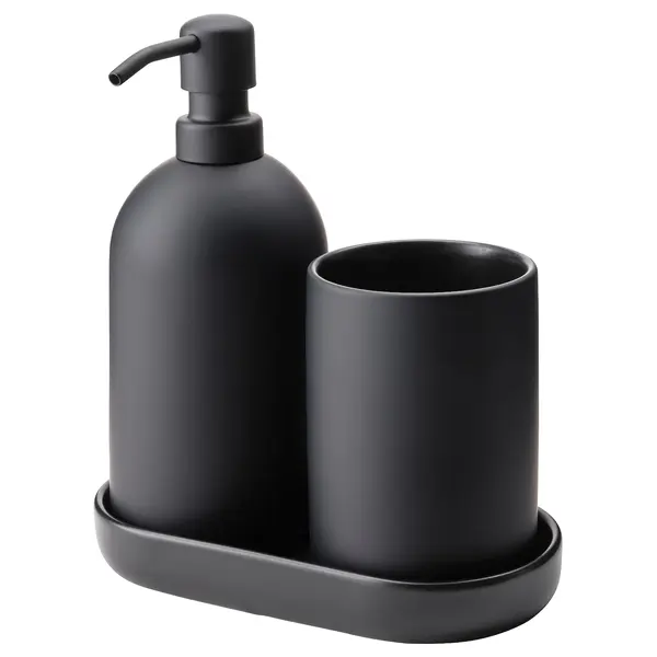 GANSJÖN Accessoires bain, 3 pièces - noir