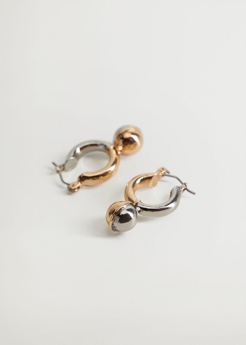 Boucles d'oreilles pendentifs bicolores -  Femme | Mango France