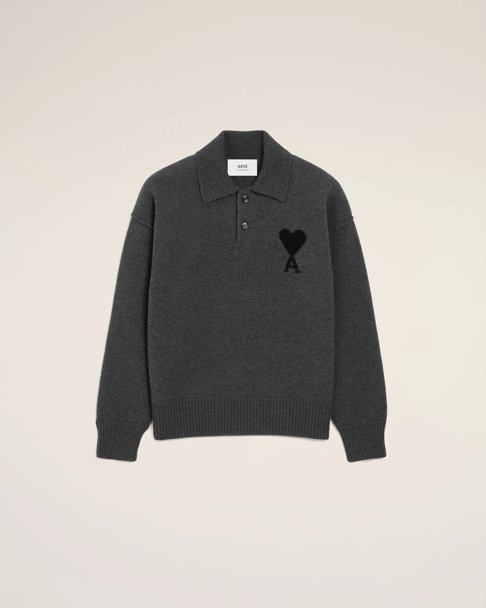 Polo Gris Ami De Coeur En Laine