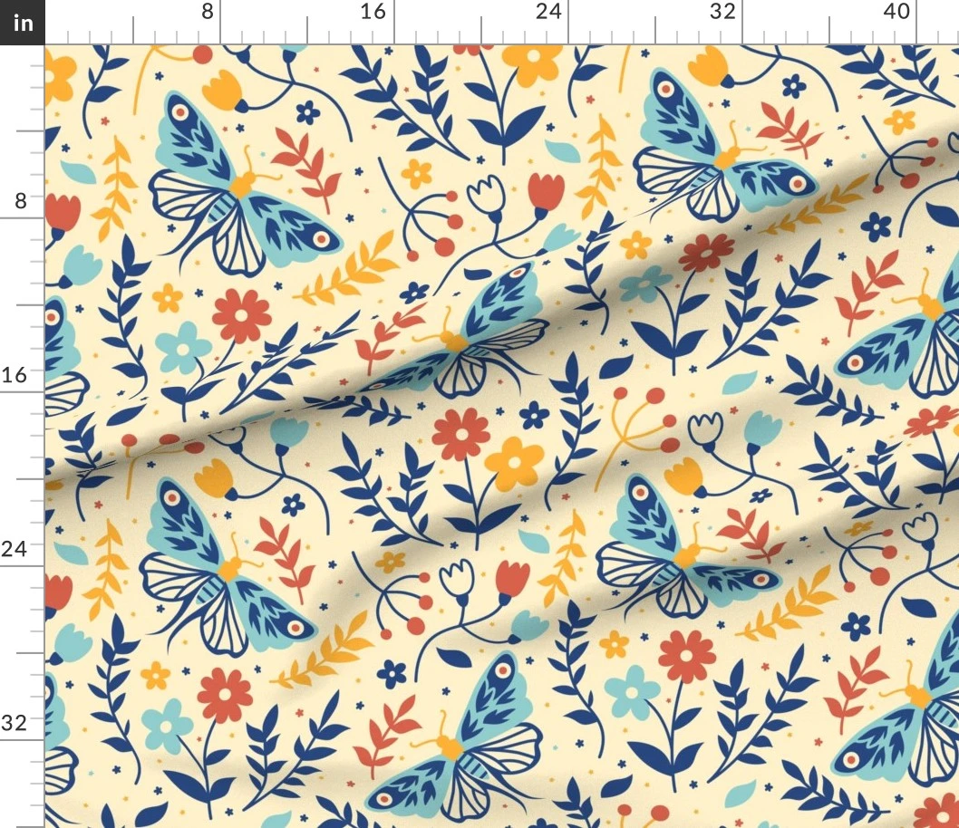 Fabric in Vintage cottage core print. Vintage cottage core print