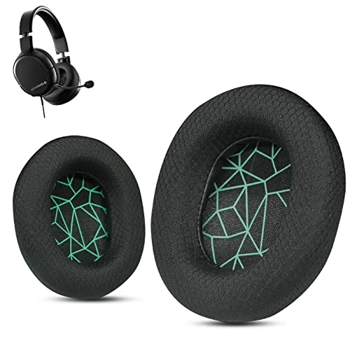 Krone Kalpasmos Steelseries Arctis 7 Ohrpolster, Ersatz-Ohrpolster aus Stoff, Passend für SteelSeries Arctis Wireless, Arctis 1, Pro, 3, 5, 7, 7+, 7p, 7X, 9, Prime Alle Modelle- grün