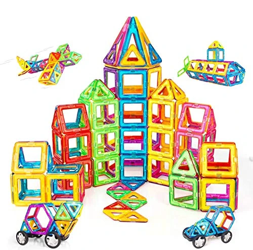 Condis Jeux de Aimantés Construction Magnetiques 120 PCS, Jouet pour Fille Garcon Enfants 3 4 5 6 7 Ans Petits Cadeaux Anniversaire Jeux de Societes Educatif Puzzle 3 Ans+