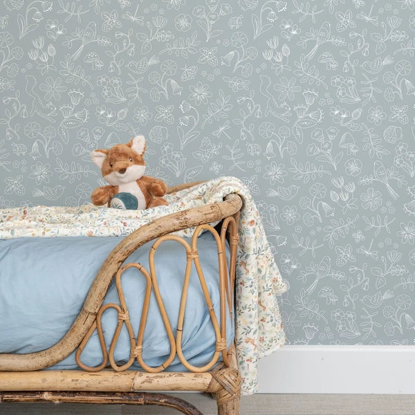 Papier peint pour enfant Petits animaux de la forêt