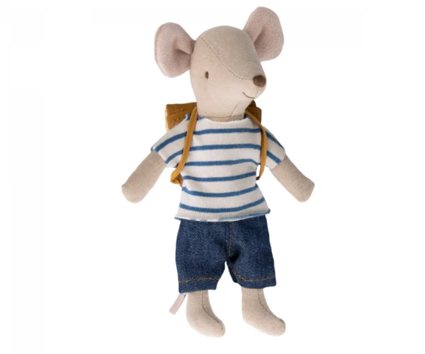 Maileg tricycle mouse big brother with bag