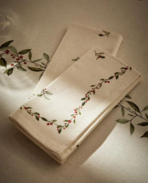 LOT SERVIETTES DE TABLE COTON FRISE HOUX NOËL (LOT DE 2) - TOUT AFFICHER - NOËL | Zara Home France | Zara Home France