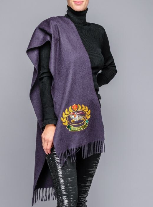 BURBERRY - Écharpe en cachemire à logo