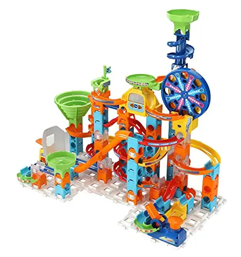 VTech - Marble Rush, Circuit à Billes Électronique Ultimate Set Electronic XL100E, Jeu de Construction, 135 Pièces, 10 Billes, Cadeau Enfant Dès 4 Ans - Contenu en Français