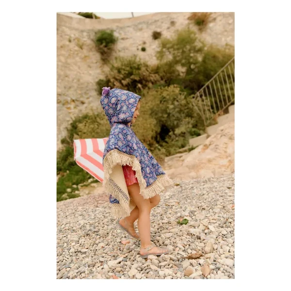 Louise Misha - Poncho de bain Mael en coton bio - Bleu foncé | Smallable