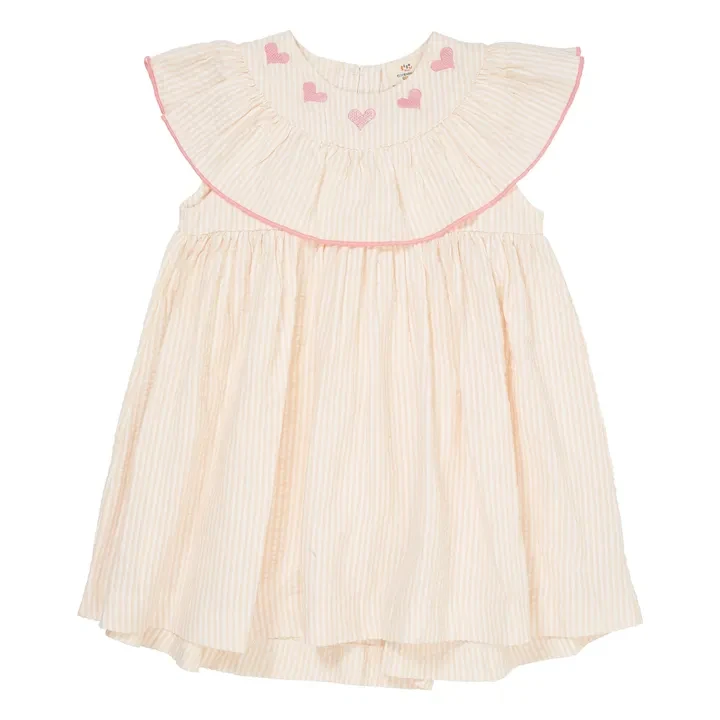 Copenhagen Colors - Robe Rayures Coton Bio - Rose pâle | Smallable