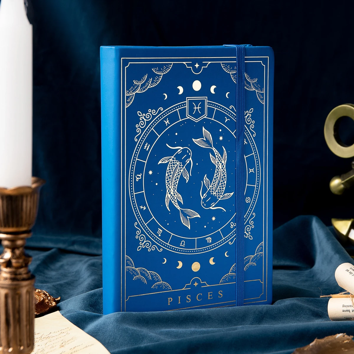 Leather Zodiac Constellation Bullet Journal - A5 - Dotted - Pisces