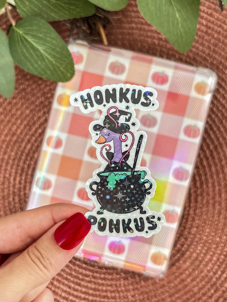 Spooky Goose Sticker Halloween Kindle Decor Witchy Bookish E-Reader Holographic Stickers Kobo Accessories Gift for Book Lover