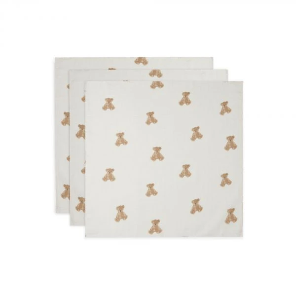 Lot de 3 langes gaze de coton 70 x 70 cm Teddy Bear
