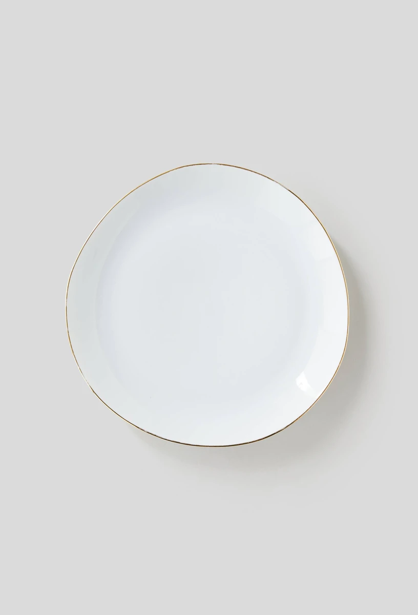 Lot de 4 - Assiette plate finition liserée, 29cm
