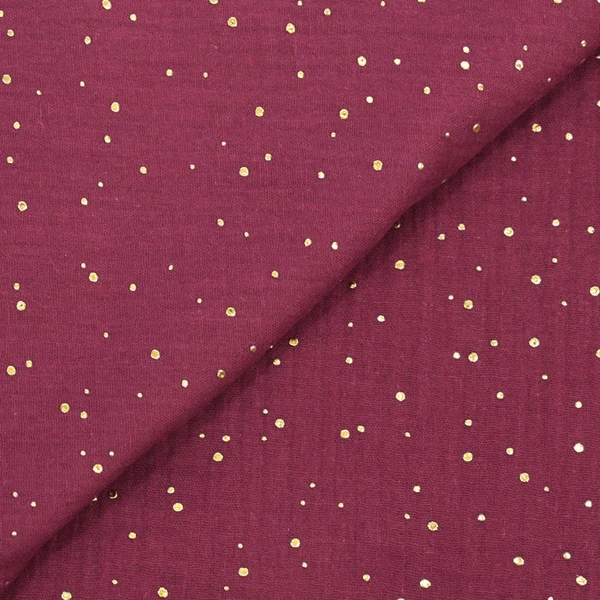 Double gaze lie de vin confettis doré