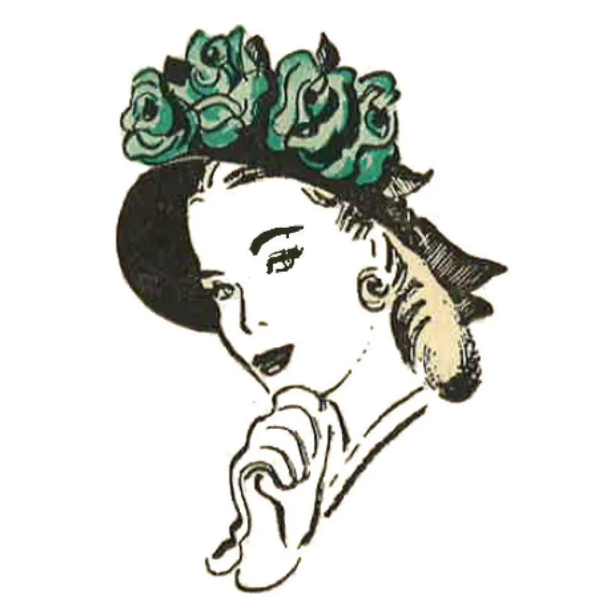 Modèle des années 1940, ensemble de chapeaux et bonnets - Chapeau 21 » (53 cm)