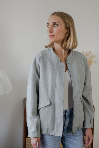 Joli Kit Couture - Blouson Harper gris chiné