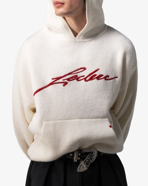 SIGNATURE KNIT HOODIE CREAM