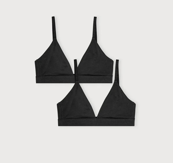 Core Triangle Bralette 2-pack - Black