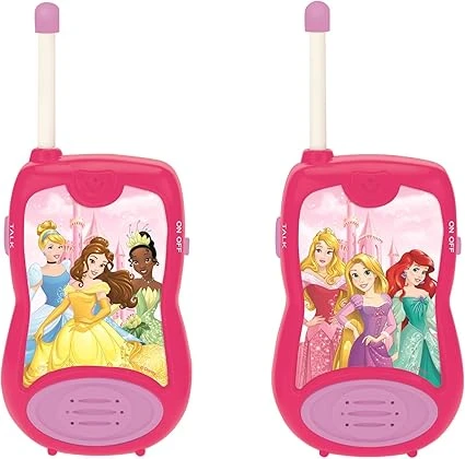 Lexibook Disney Princesses Cendrillon Raiponce Ariel Talkies-walkies, Jeu jouet communication enfant filles, Clip ceinture, à piles, Rose, TW12DP