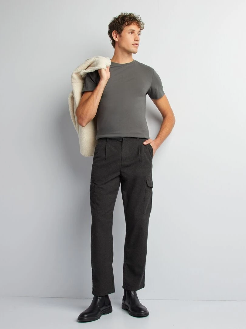 Pantalon fuselé en flanelle
