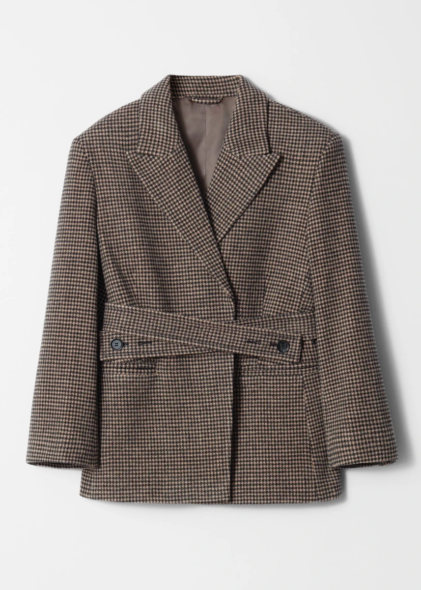 Blazer ceinturé en laine